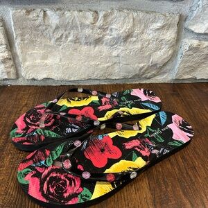 Vera Bradley Floral Flip Flops